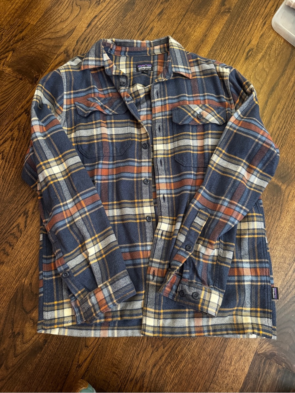 Patagonia Men’s Blue Plaid Flannel Shirt